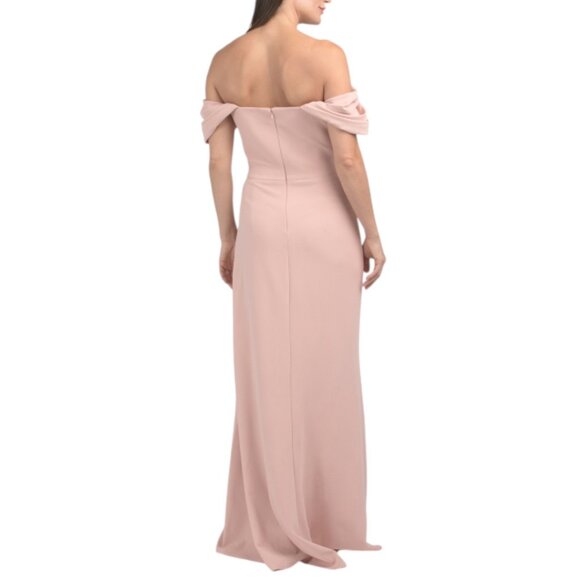 TADASHI SHOJI Pilat Draped Bead Embroidered Gown - Picture 2 of 3